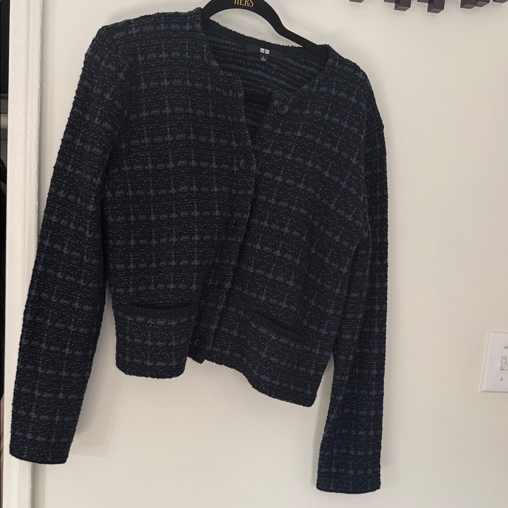 Uniqlo Navy Tweed Sweater
